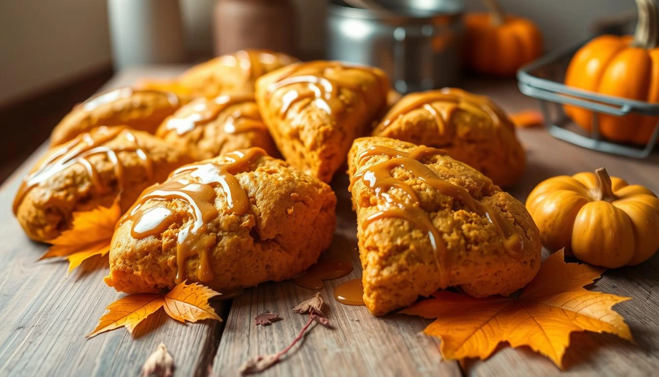 Pumpkin Scones with Maple Glaze
